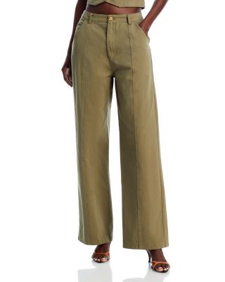 AQUA - Twill Wide Leg Pants - Exclusive