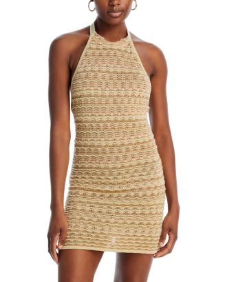 knit dress camel Knitted Bow Dress-Camel Melange