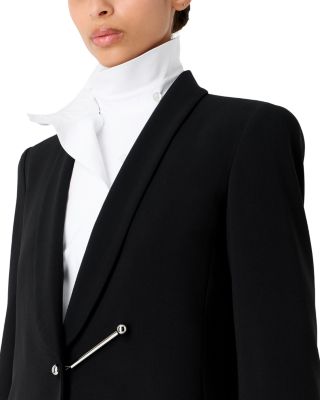 Bar Piercing Shawl Lapel Blazer