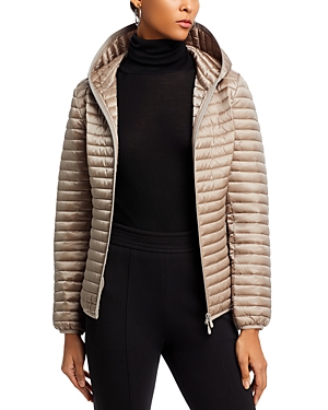 Shop Save The Duck Alexa Quilted Coat In Pearl Grey