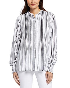 Nydj Pintuck Blouse In Asteria Stripe