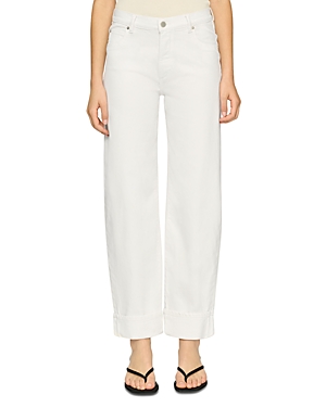Thea Boyfriend Relaxed Jeans in White Cuff