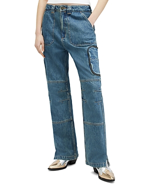 Allsaints Florence Regular Fit Denim Carpenter Jeans in Vintage Indigo