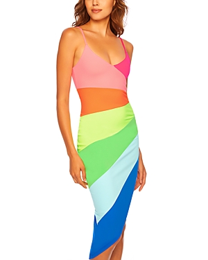 Susana Monaco Color Blocked Asymmetric Dress