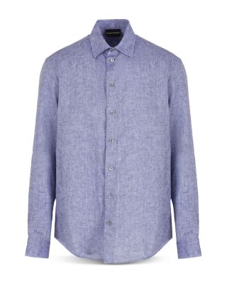 Regular Fit Linen Chambray Sport Shirt