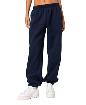 Edikted Clark Oversize Cotton Blend Sweatpants In Navy