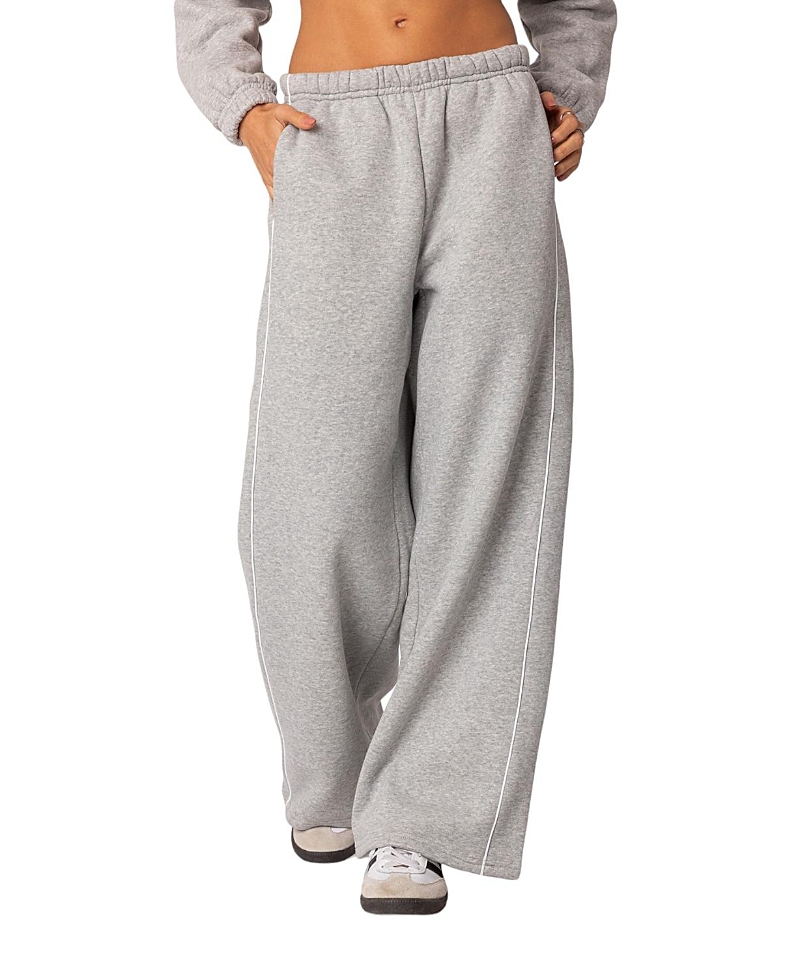 Edikted Autumn Cotton Blend Sweatpants In Gray Melange