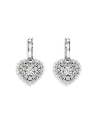 Idyllia Huggie Heart Drop Earrings