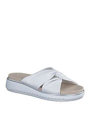 Shop Paul Green Women's Tiki Slide Sandals In White Leather