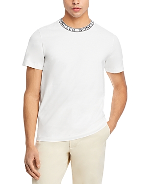 Moncler Men's Logo Crew T-shirt In White