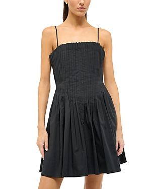 Shop Staud Bella Mini Dress In Black