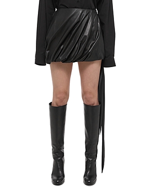 Helmut Lang Leather Bubble Mini Skirt