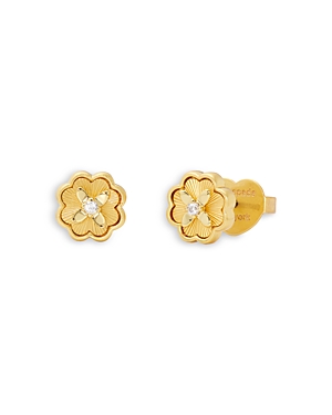 Shop Kate Spade New York Heritage Bloom Mini Stud Earrings In Gold