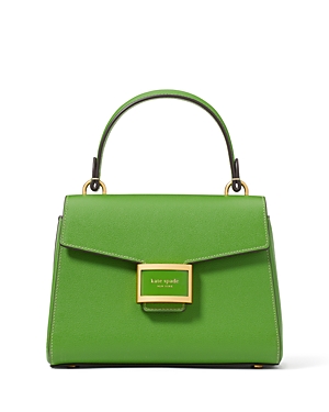 Shop Kate Spade New York Katy Textured Leather Small Top Handle Bag In Ks Green