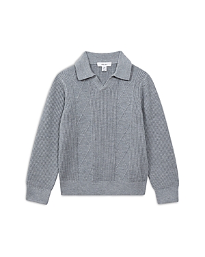 Shop Reiss Boys' Malik Sr Polo Sweater - Big Kid In Soft Grey