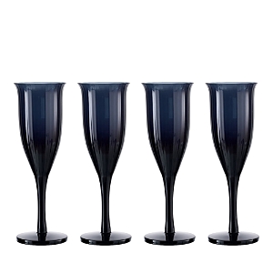 Nude Glass Omnia Bey Navy Blue Champagne Glasses, Set of 4