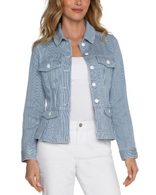 Liverpool Los Angeles Chambray Peplum Jacket | Bloomingdale's