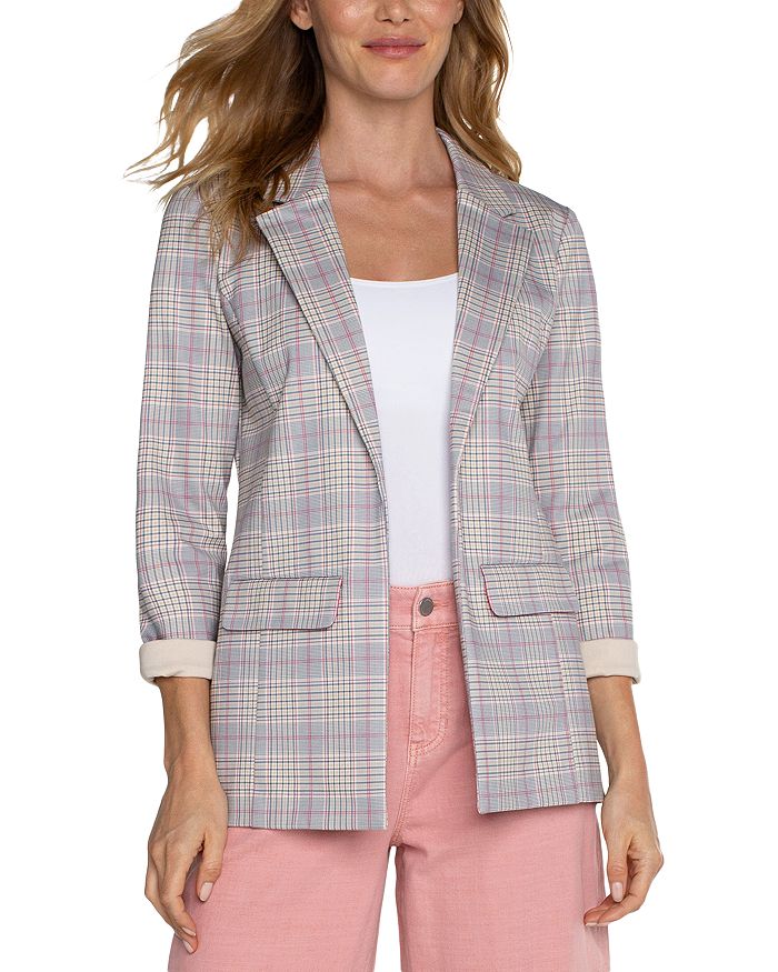 Liverpool Los Angeles Plaid Print Ponte Boyfriend Blazer Bloomingdale s