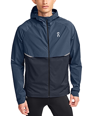 On Core Hooded Packable Running Jacket In Denim Navy