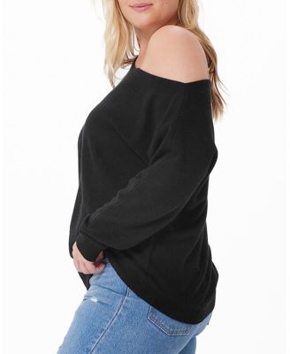  Plus Size Cashmere Off the Shoulder Sweater