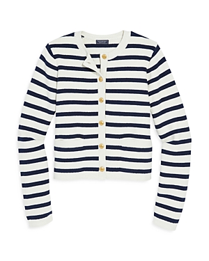 Shop Vineyard Vines Striped Button Front Cardigan In Nautical