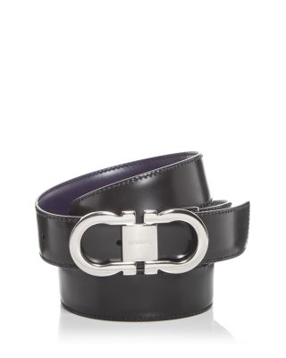 Ferragamo - Men's Double Gancini Reversible Leather Belt