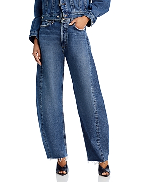 Agolde Luna High Rise Pieced Bowed Jeans In Control