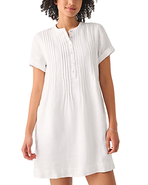 Faherty Gemina Linen Dress In White