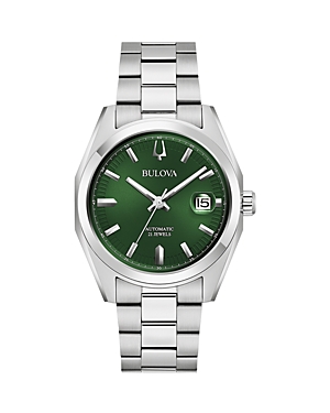 Shop Bulova Classic Surveyor Watch, 39mm In Green/silver