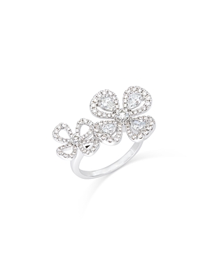 Bloomingdale's Diamond Pear & Round Flower Ring In 14k White Gold, 1.50 Ct. T.w.
