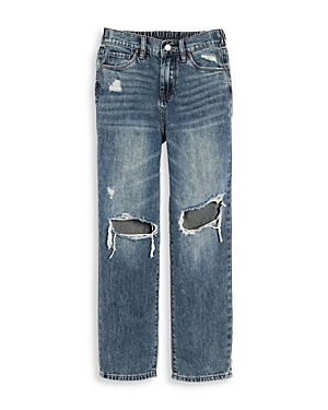 Shop Blanknyc Blank Nyc Girls' Distressed Cotton Jeans - Big Kid In Study Hall