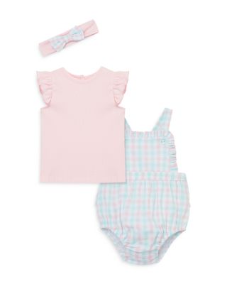 Little Me - Girls' Check Bubble Romper & Headband - Baby