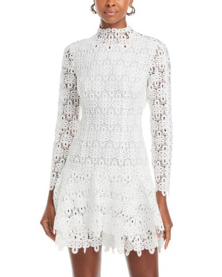 SIMKHAI - Joy Lace Mock Neck Mini Dress
