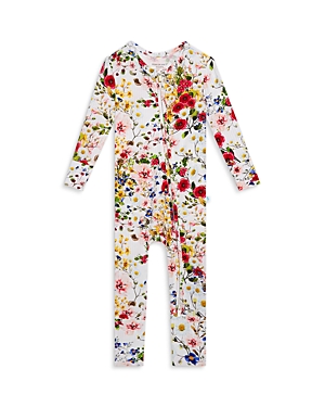 Posh Peanut Barbara Floral Convertible Footie In Open White