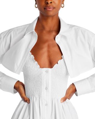 alexanderwang.t Cotton Smocked Mini Shirt Dress | Bloomingdale's