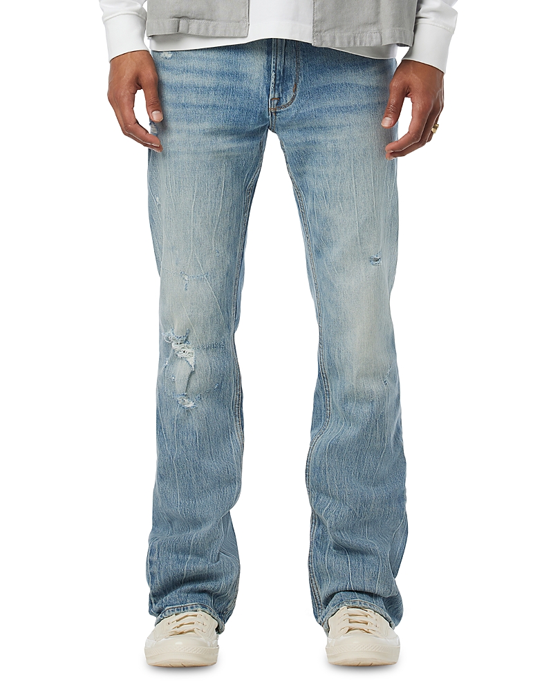 Hudson Walker Kick Flare Distressed Jeans in Resort Blue
