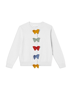 Shop Stella Mccartney Girls' Crochet Bow Cardigan - Little Kid In White
