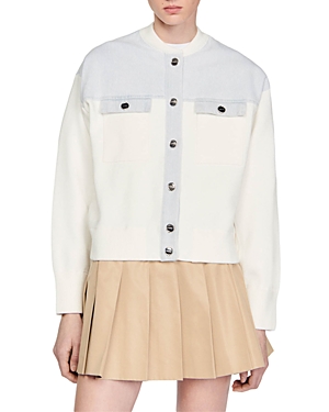 Shop Sandro Tedy Color Blocked Top In White