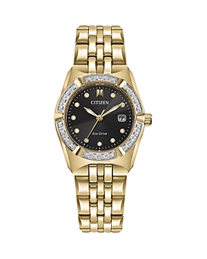 Shop Citizen Classic Corso Watch, 28mm In Black/gold