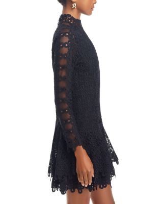 Joy Lace Mock Neck Mini Dress