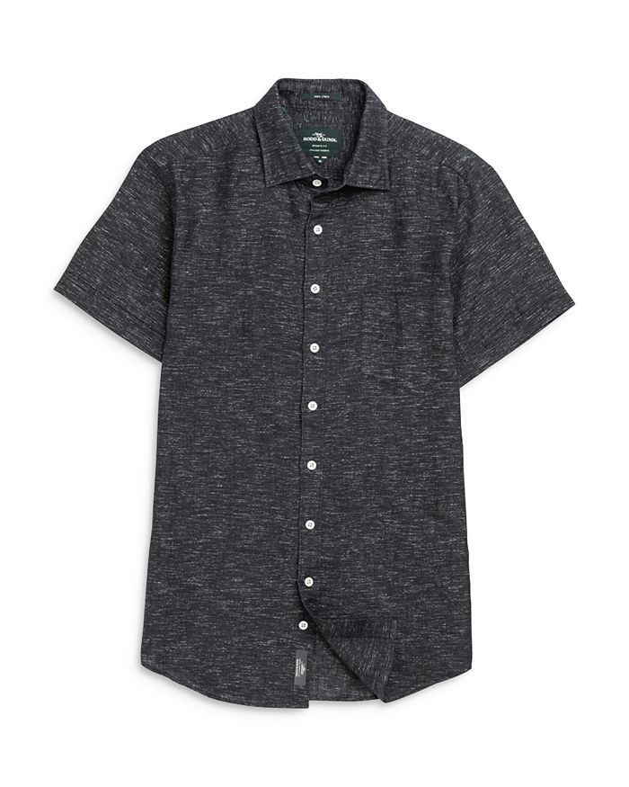 Rodd & Gunn Ellerslie Linen Textured Classic Fit Button-up Shirt In Black Pear