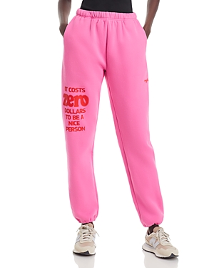 Shop The Mayfair Group Nice Person Graphic Sweatpants In Pink
