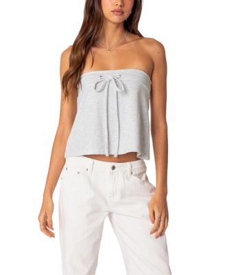 Edikted - Caroline Tie Front Strapless Top