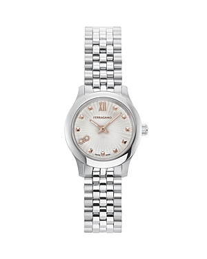 Shop Ferragamo Duo Mini Watch, 25mm In Silver