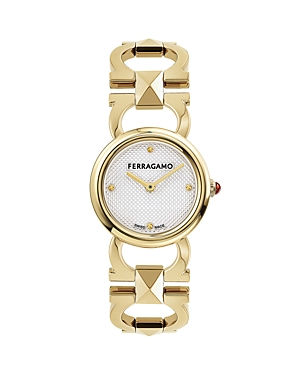 Ferragamo Double Gancini Stud Watch, 25mm