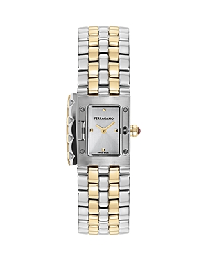 Ferragamo Secret Watch, 19mm X 30mm In Silver/two-tone