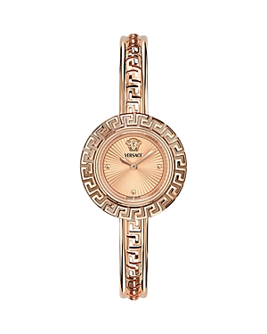 Shop Versace La Greca Watch, 28mm In Rosegold