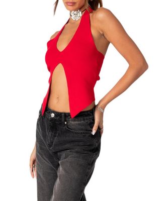 Sculpt Knitted Split Front Top