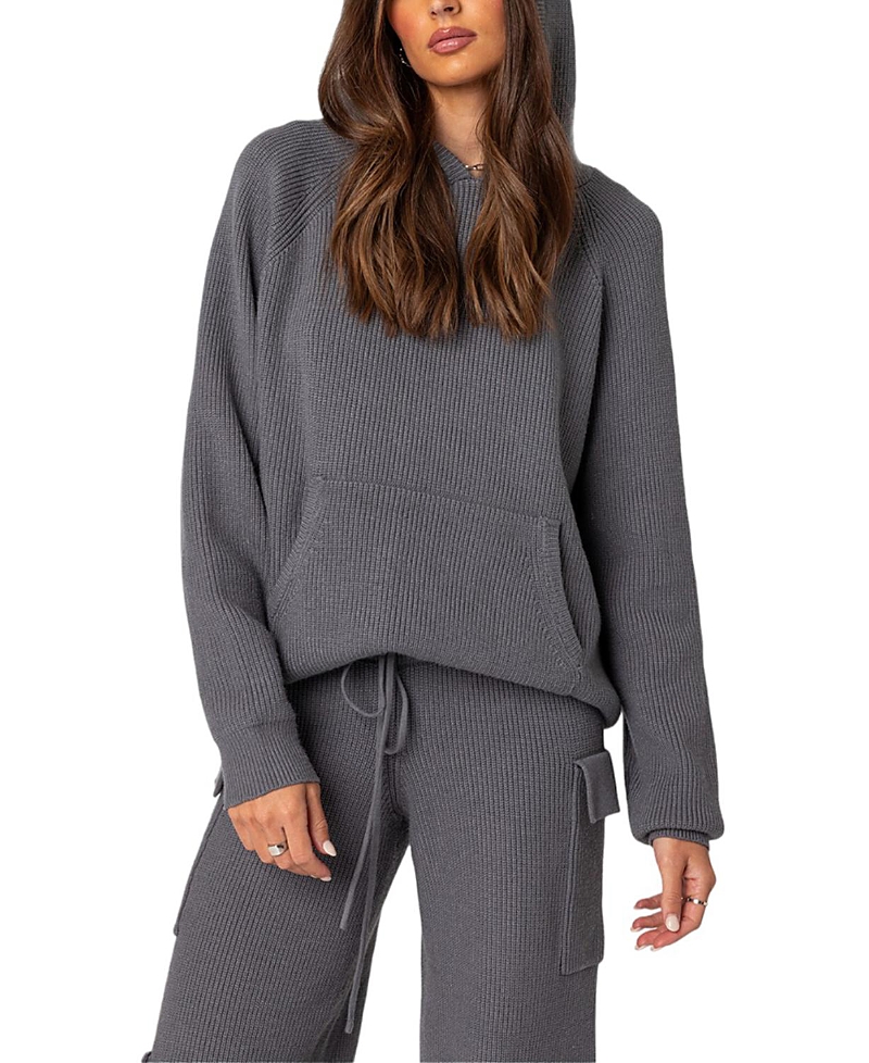 Edikted Wynter Oversized Knit Hoodie