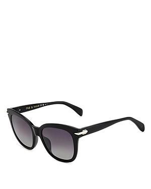 Shop Rag & Bone Safilo Cat Eye Sunglasses, 55mm In Black/gray Gradient